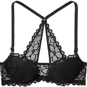 PINK Push Up Racerback Bra 34B Black Lace
